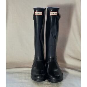 Hunter black tal rain boots US size 10